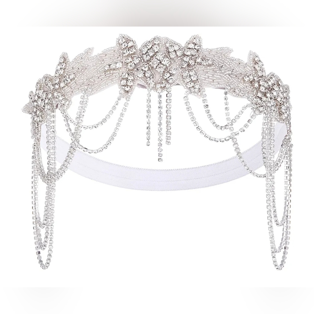 Elegant Silver Crystal Headband‎